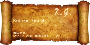 Kehrer Geréb névjegykártya